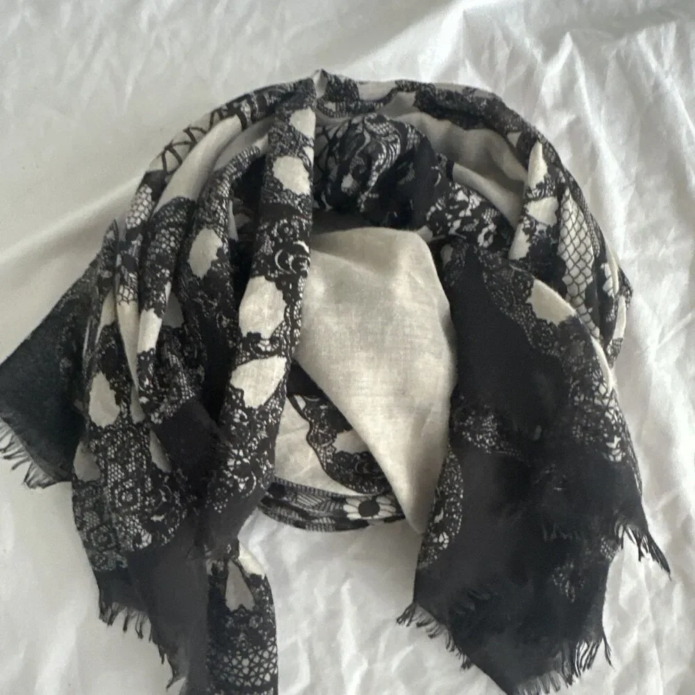 Skull Scarf Square 45" Boho Halloween - Picture 8 of 12